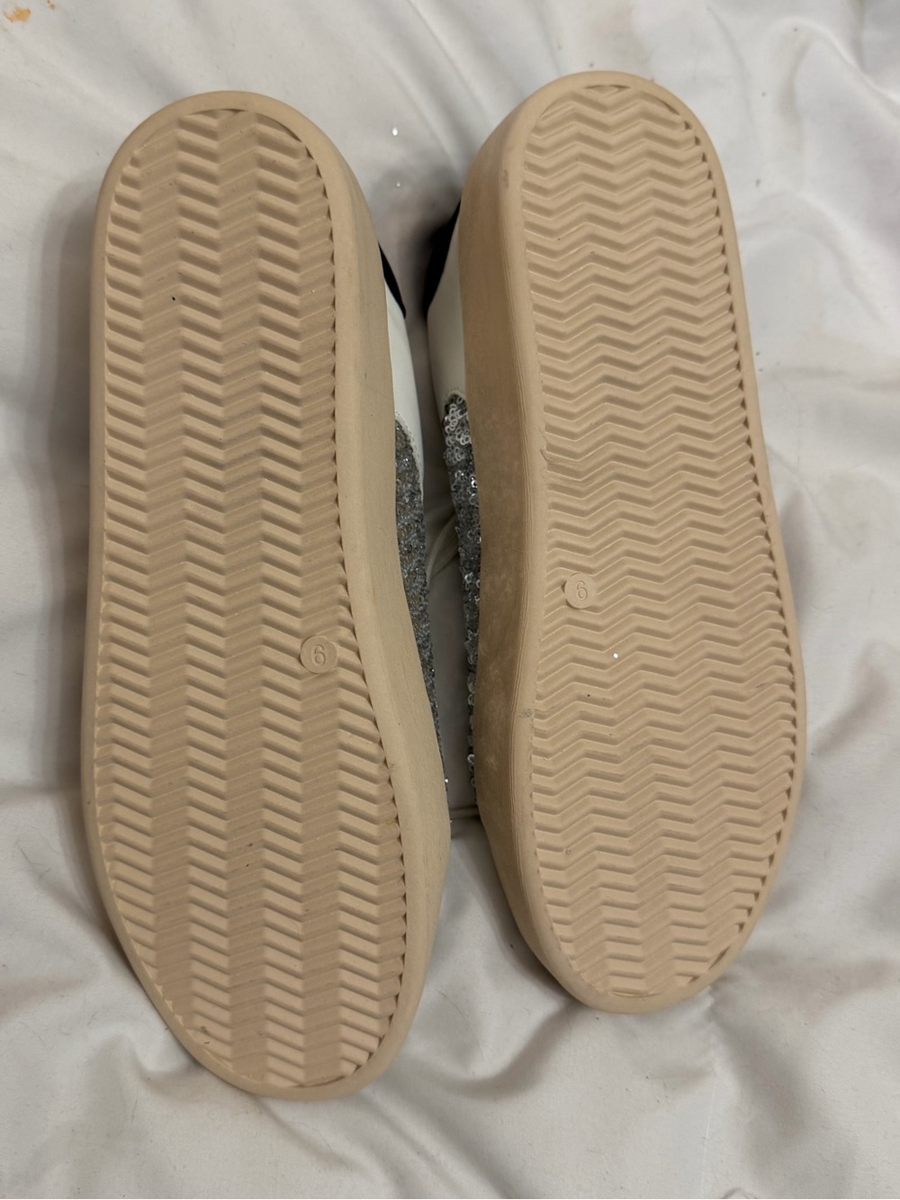 Corkys White Sneakers with Silver Sequin Accents - Picture 3 of 3